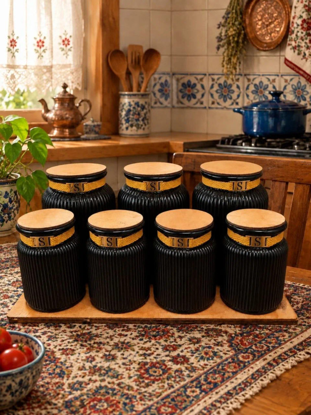 پاسماوری ۷ پارچه شیشهای با استند چوبی
